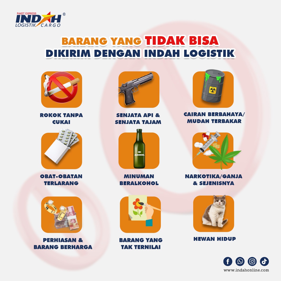 Barang Yang Tidak Bisa Dikirim di Indah Logistik