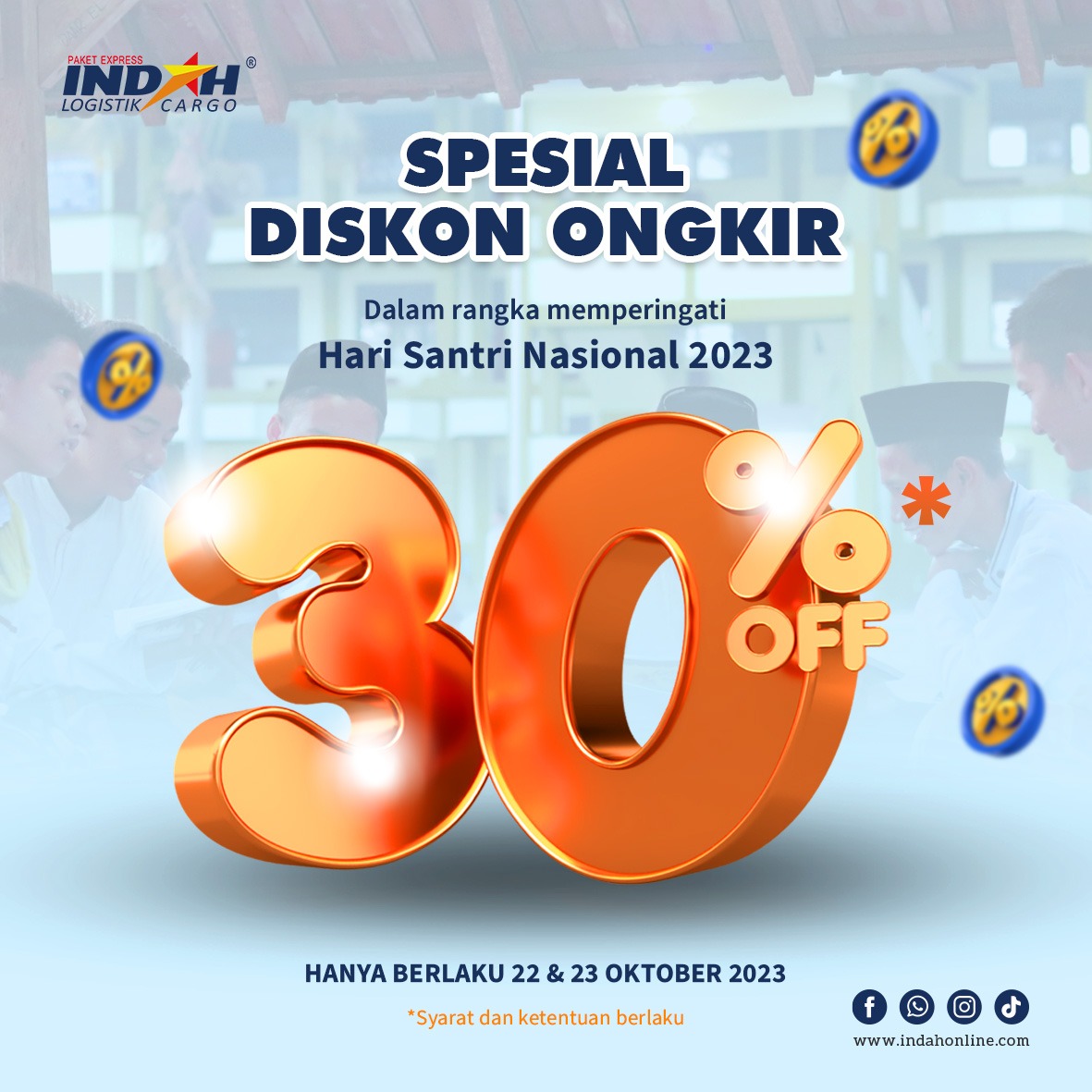 Diskon Ongkir Untuk Santri se-Indonesia